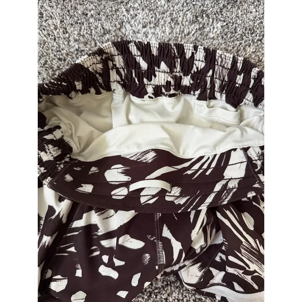Lululemon hotty hot high rise monarch bloom bone espresso/bone size 6
